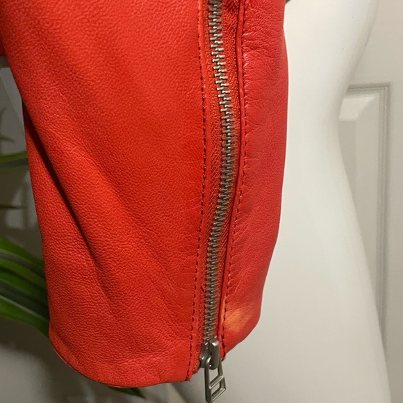 Beautiful Orange Danier Leather Moto style jacket - Picture 5 of 9